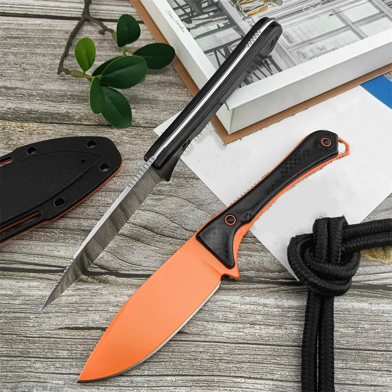 2024 BM 15201OR CUCHILLO DE CUCHILLA FIJA DE ALTITUD 3.08 "CPMS90V NARANJA DLC PUNTO DE CAíDA MANIJAS DE SANTOPRENO COMBAT