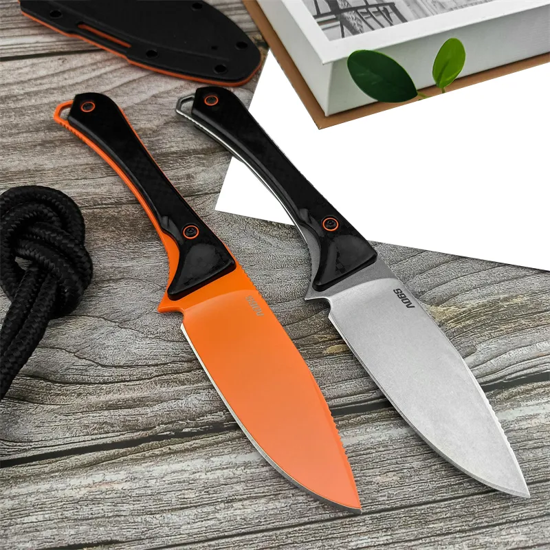 2024 BM 15201OR CUCHILLO DE CUCHILLA FIJA DE ALTITUD 3.08 "CPMS90V NARANJA DLC PUNTO DE CAíDA MANIJAS DE SANTOPRENO COMBAT