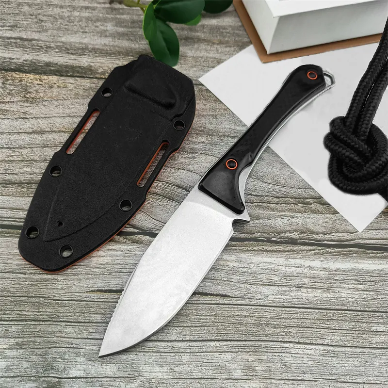 2024 BM 15201OR CUCHILLO DE CUCHILLA FIJA DE ALTITUD 3.08 "CPMS90V NARANJA DLC PUNTO DE CAíDA MANIJAS DE SANTOPRENO COMBAT
