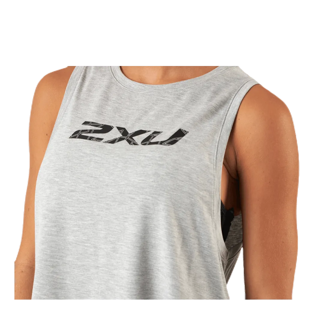 2XU CONTENDER CROP TANKW GREY