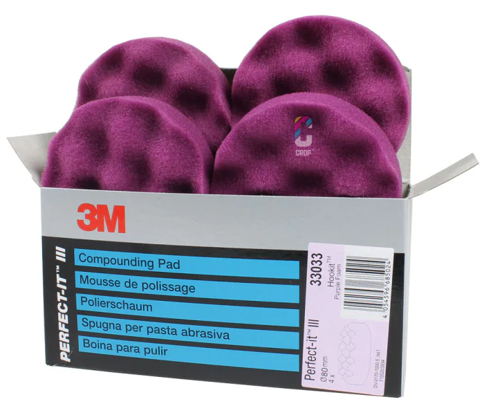 3M 33033 PERFECTIT III DISCO DE PULIDO WAFFLE DE 1 PASO 75MM  MORADO  4 PIEZAS