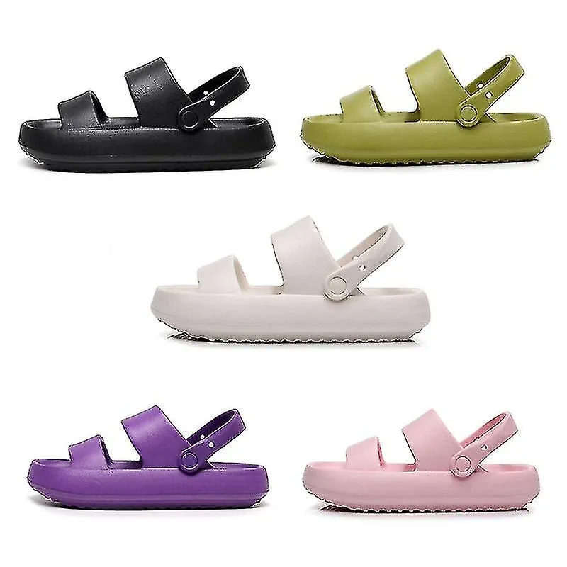 4CM THICK SOLED SUMMER SANDALS SLIDERS FOR WOMEN SOFT EVA BEACH NONSLIP SANDALSC