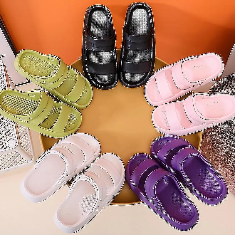 4CM THICK SOLED SUMMER SANDALS SLIDERS FOR WOMEN SOFT EVA BEACH NONSLIP SANDALSC