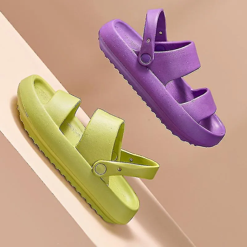 4CM THICK SOLED SUMMER SANDALS SLIDERS FOR WOMEN SOFT EVA BEACH NONSLIP SANDALSC