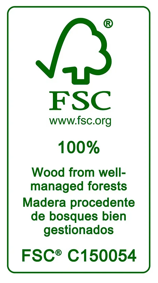 Abanico de madera y tela de algodón orgánico, ecológico y sostenible.
