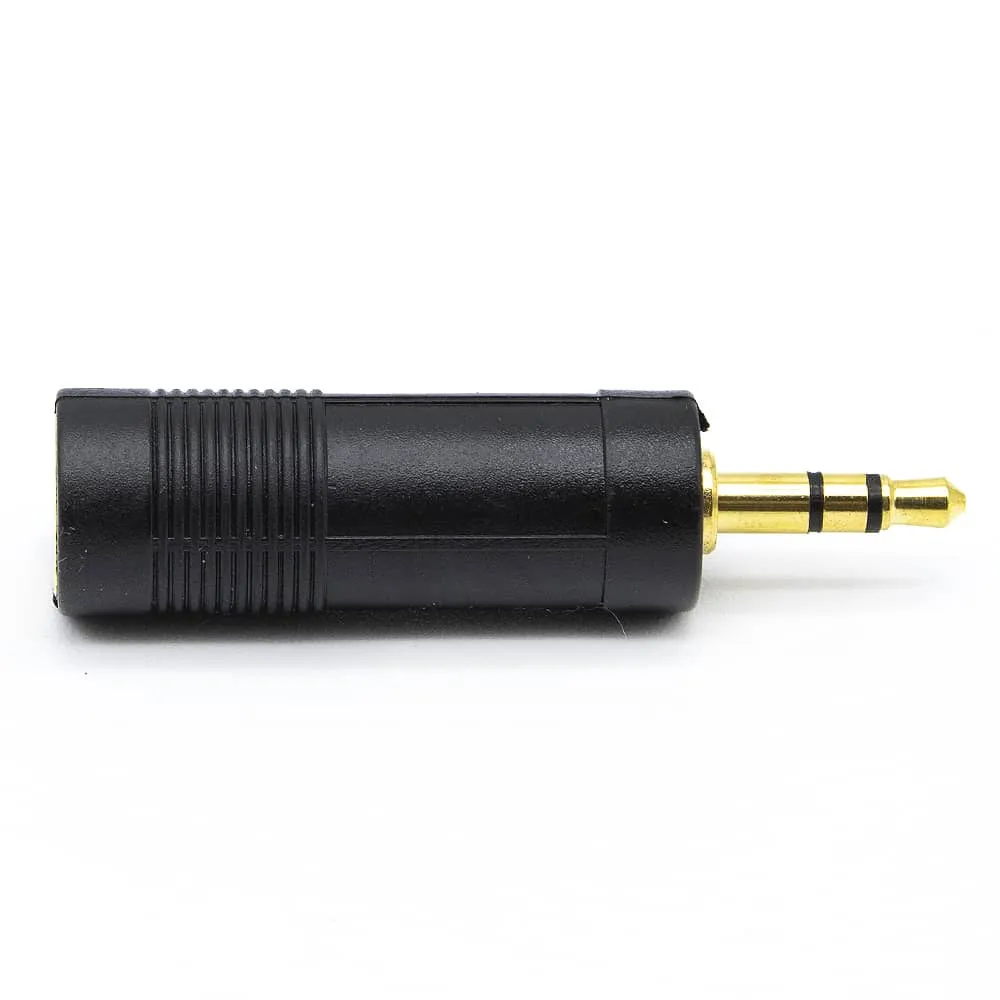 Adaptador Audio Jack 6.35 Mm Hembra  A 3.5 Mm Macho  Dorado