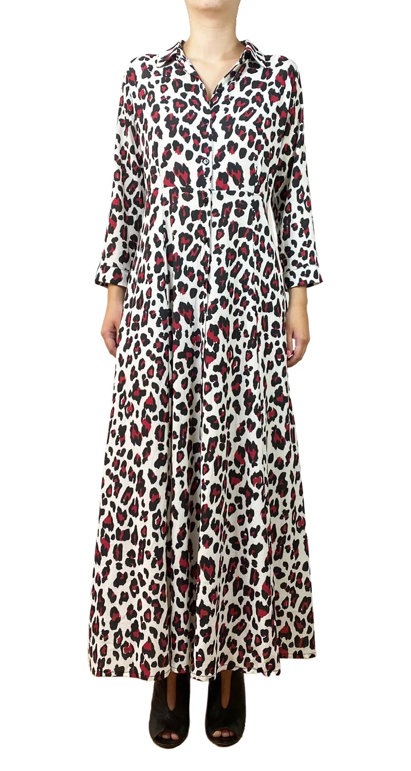ADHORADA Vestido Blanco Animal Print
