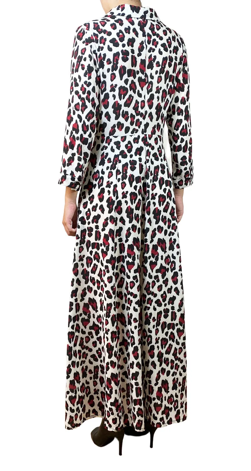 ADHORADA Vestido Blanco Animal Print