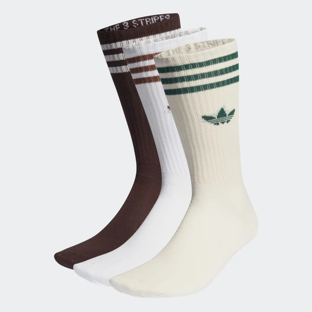 ADIDAS PERFORMANCE SOLID CREW SOCKS  3 PAIRS