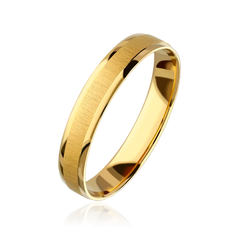Alianza Nexo Oro 18k estriada cantos pulidos 3,5 mm