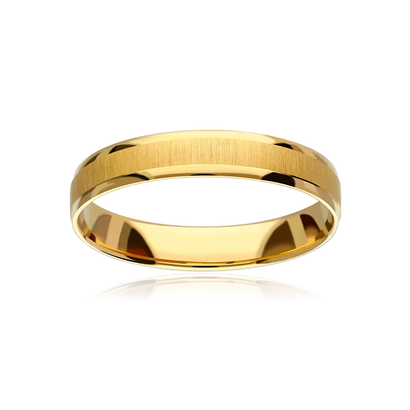Alianza Nexo Oro 18k estriada cantos pulidos 3,5 mm