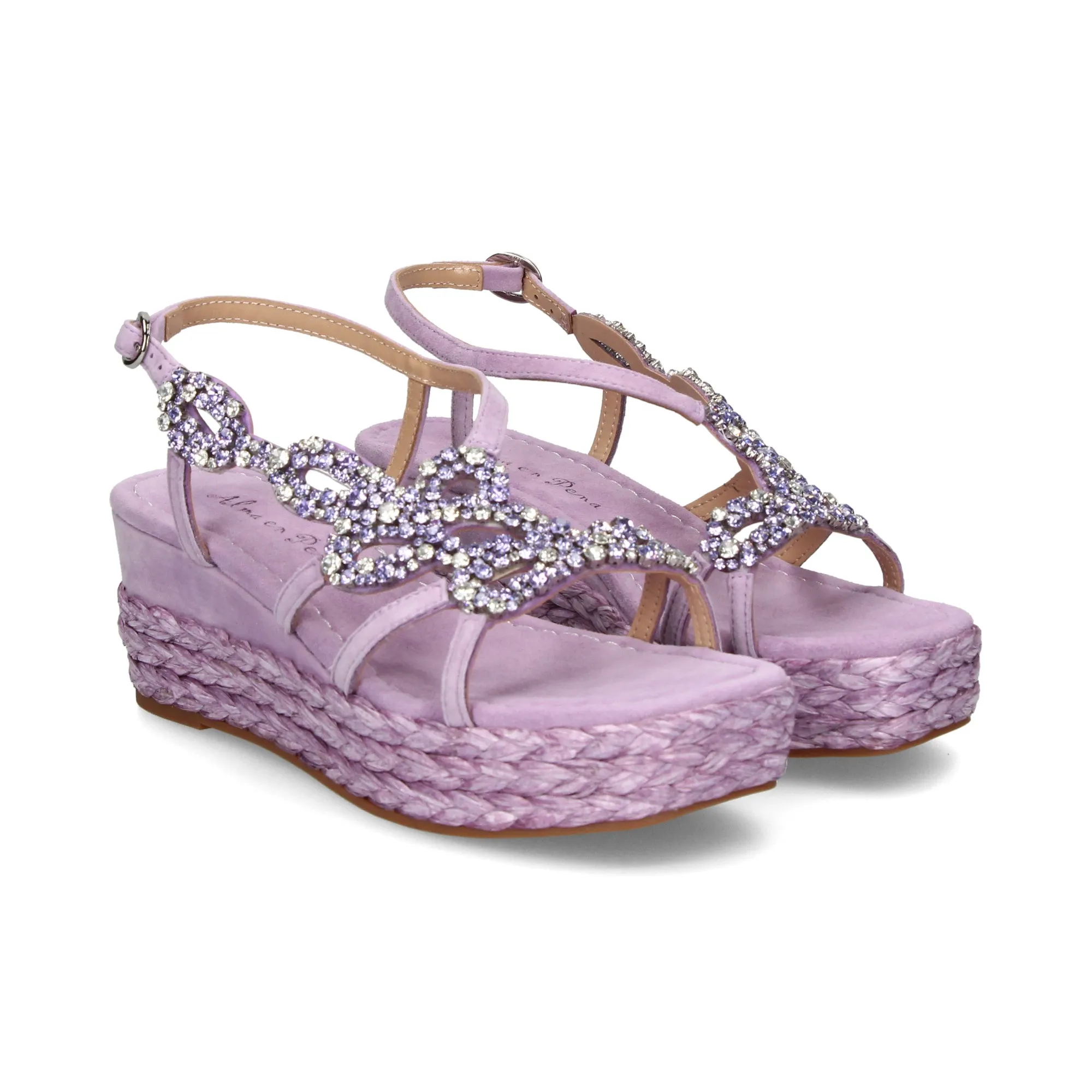 ALMA EN PENA Sandalias cuña de Mujer LILA