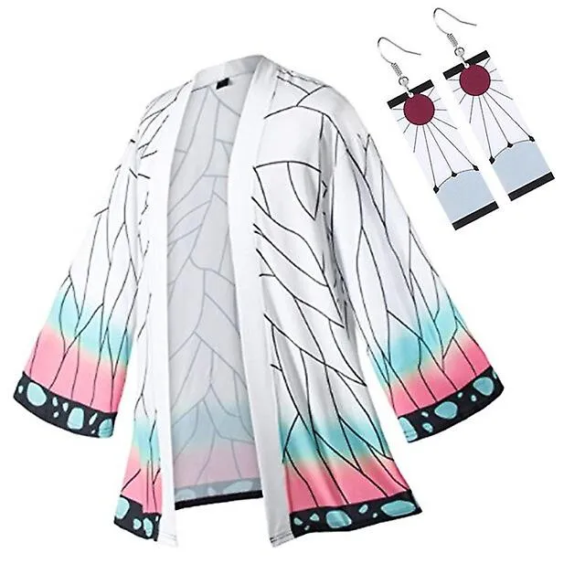 Anime cosplay costume demon slayer kimetsu no yaiba haori kimono agatsuma zenitsu kochou shinobu summer coat shirt anime clothes
