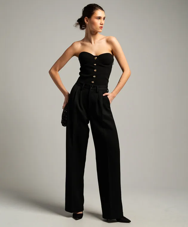 Anine Bing CARRIE black wool pants