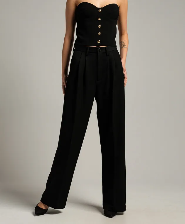 Anine Bing CARRIE black wool pants