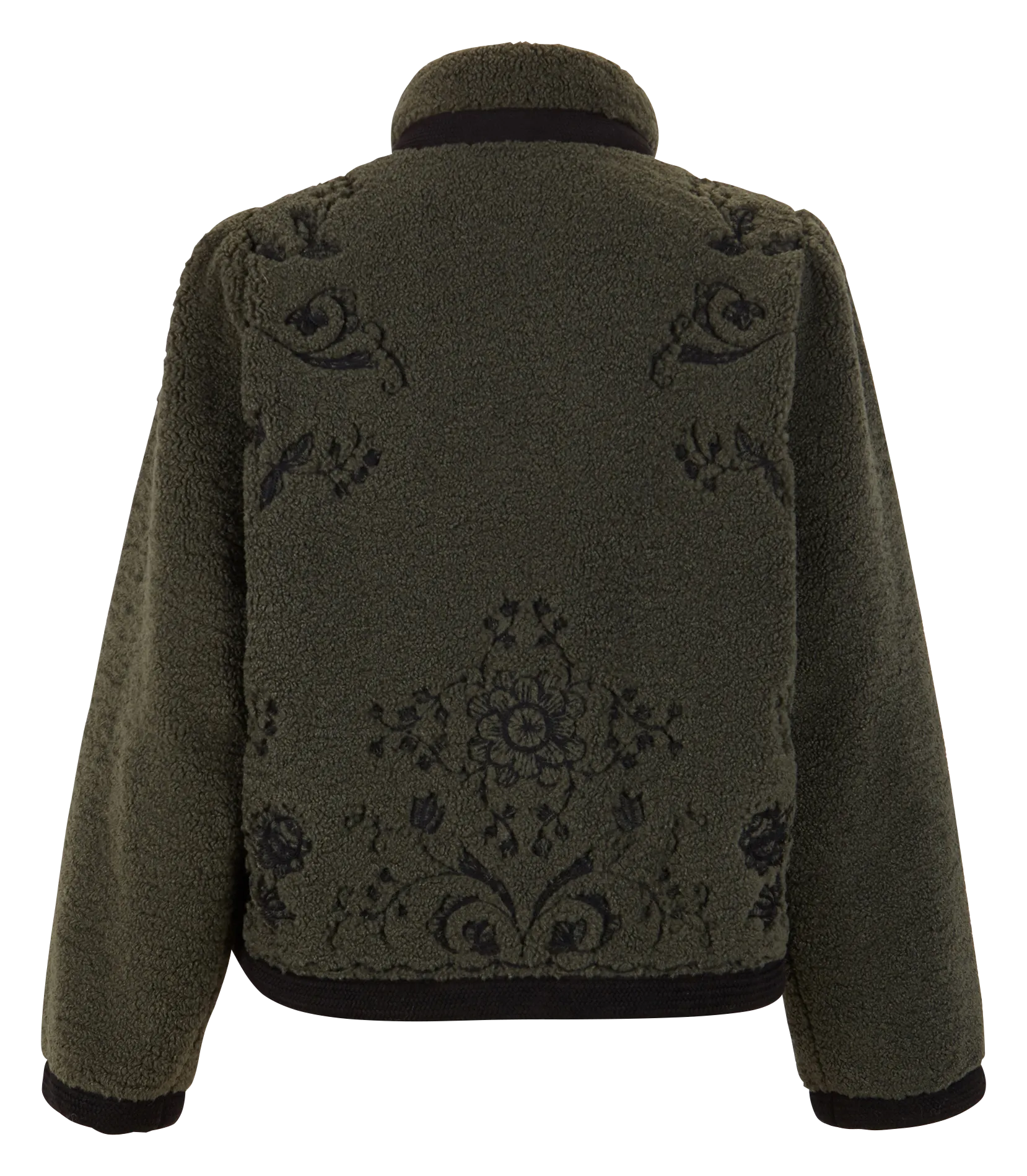 ANTIK BATIK SALIBA  CHAQUETA CON CUELLO ALTO BORDADO SHERPA EN VERDE