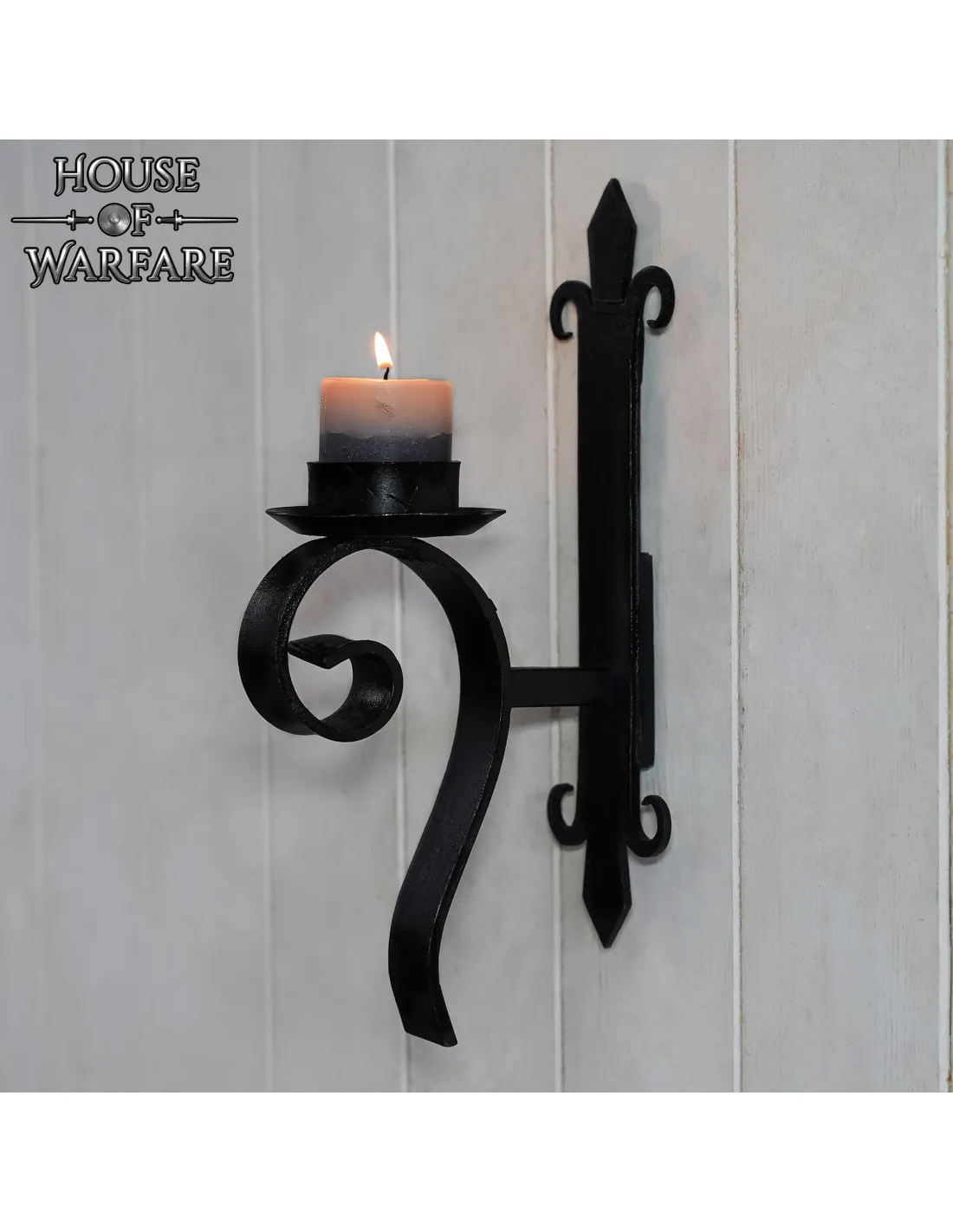 Aplique medieval de pared para 1 vela