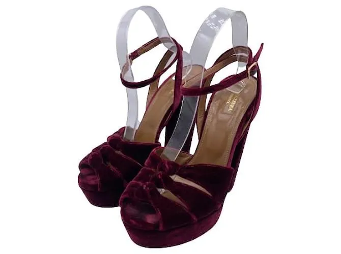 AQUAZZURA Sandalias T.EU 41 Terciopelo Burdeos 