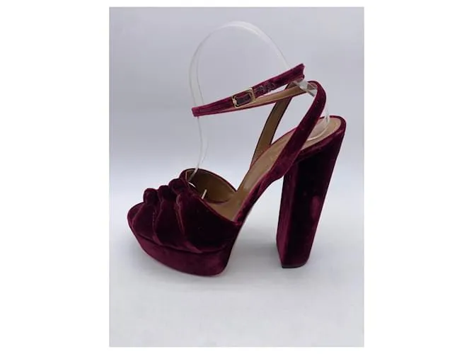 AQUAZZURA Sandalias T.EU 41 Terciopelo Burdeos 