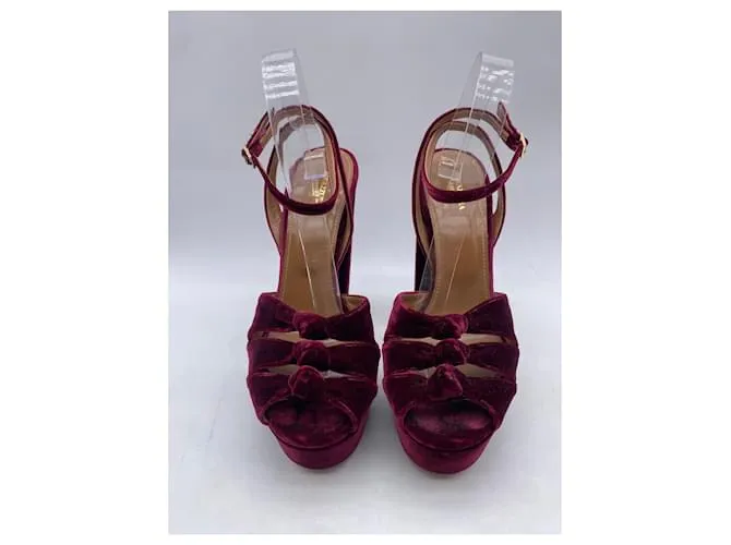 AQUAZZURA Sandalias T.EU 41 Terciopelo Burdeos 