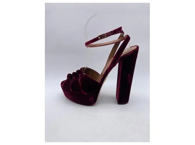 AQUAZZURA Sandalias T.EU 41 Terciopelo Burdeos 