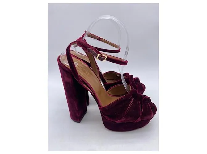 AQUAZZURA Sandalias T.EU 41 Terciopelo Burdeos 