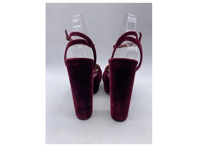 AQUAZZURA Sandalias T.EU 41 Terciopelo Burdeos 