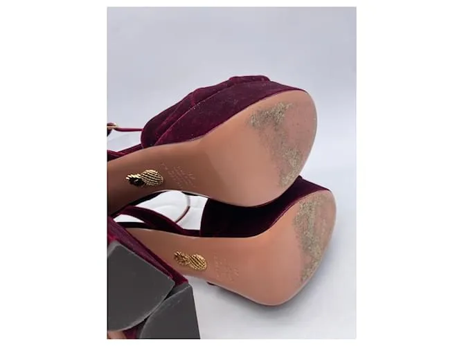 AQUAZZURA Sandalias T.EU 41 Terciopelo Burdeos 