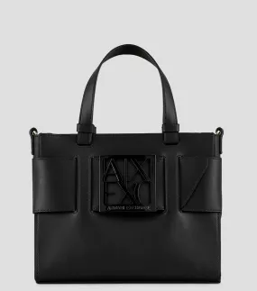 Armani Exchange Bolso Tote negro liso Mujer