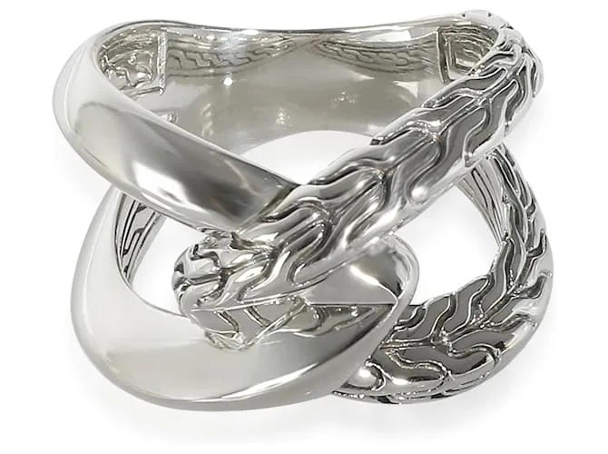 Autre Marque Anillo con borde de cuchillo de cadena clásica de John Hardy en plata de ley 