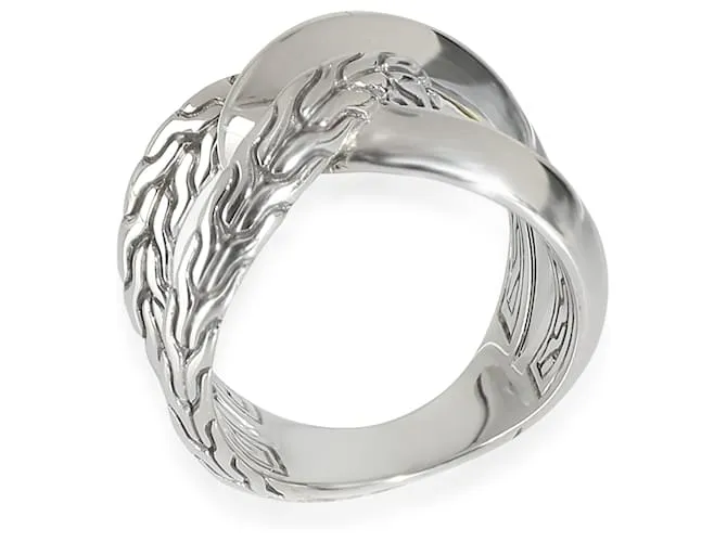 Autre Marque Anillo con borde de cuchillo de cadena clásica de John Hardy en plata de ley 