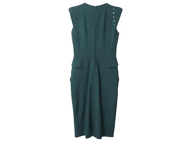 Autre Marque Vestido Midi Antonio Berardi Peplum en Lana Virgen Verde 