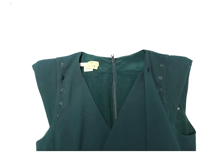 Autre Marque Vestido Midi Antonio Berardi Peplum en Lana Virgen Verde 