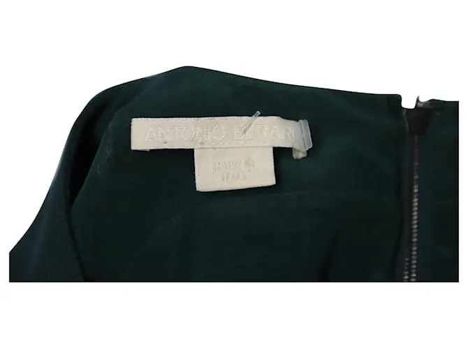 Autre Marque Vestido Midi Antonio Berardi Peplum en Lana Virgen Verde 