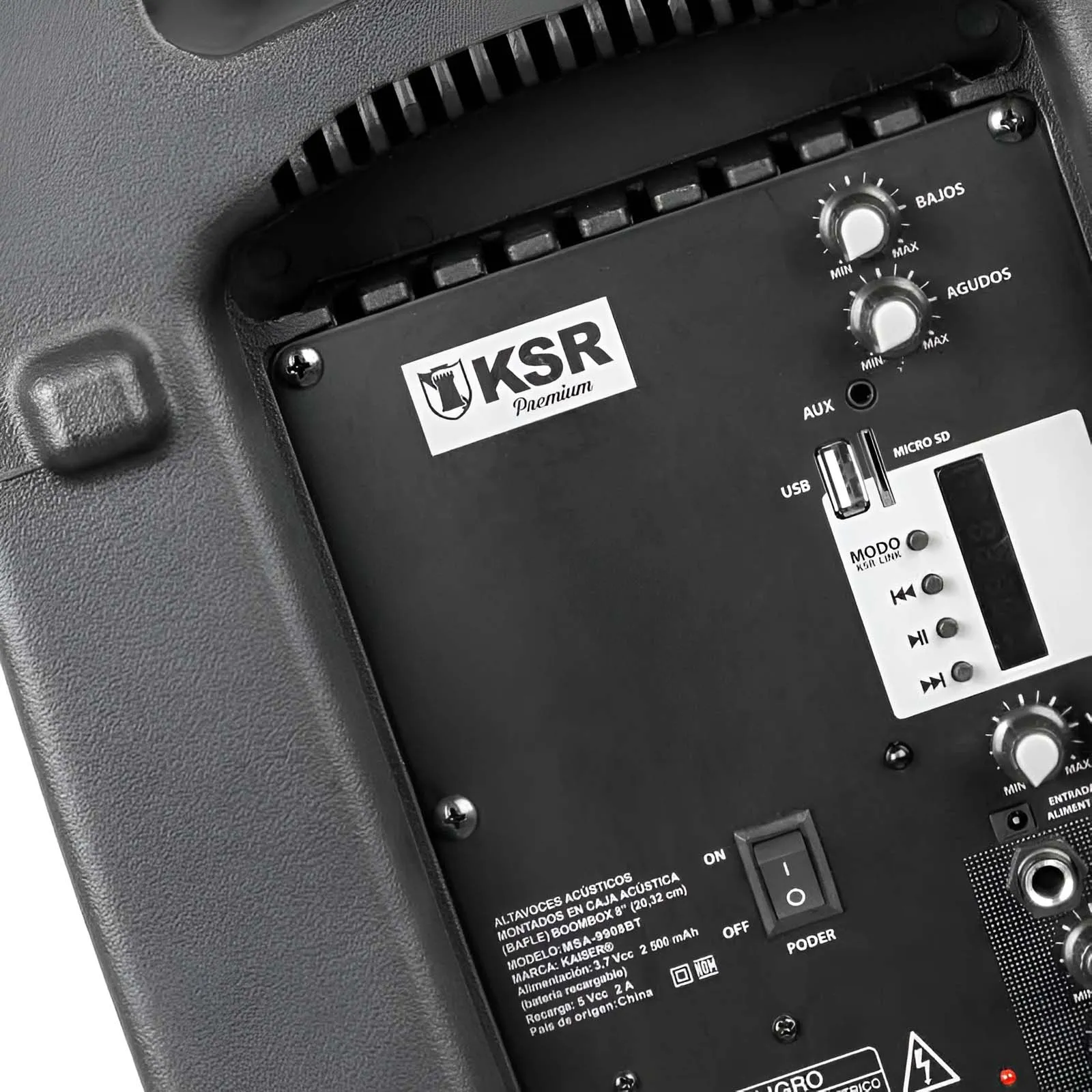 BAFLE PROFESIONAL RECARGABLE KSR 8 PULGADAS CON MICRóFONO MSA9908BT