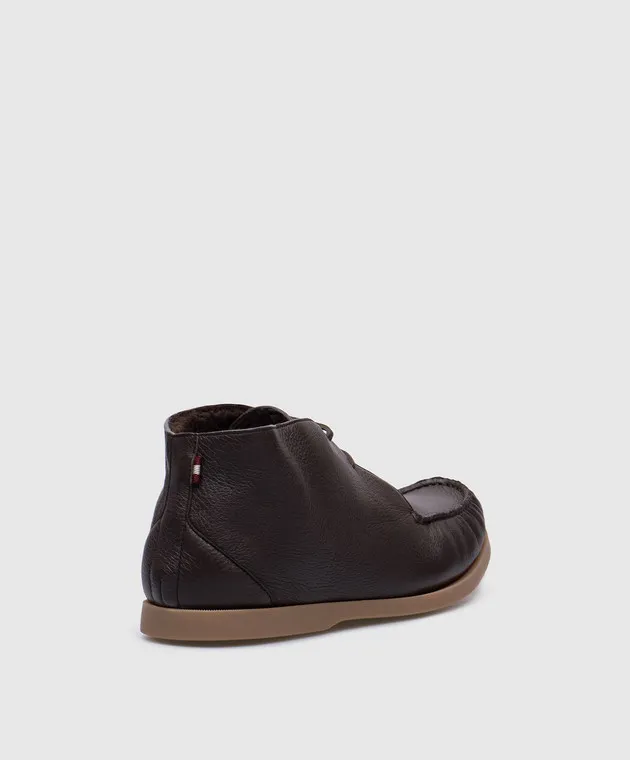 Bally Brown leather deserts on fur