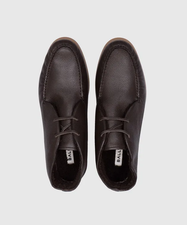 Bally Brown leather deserts on fur