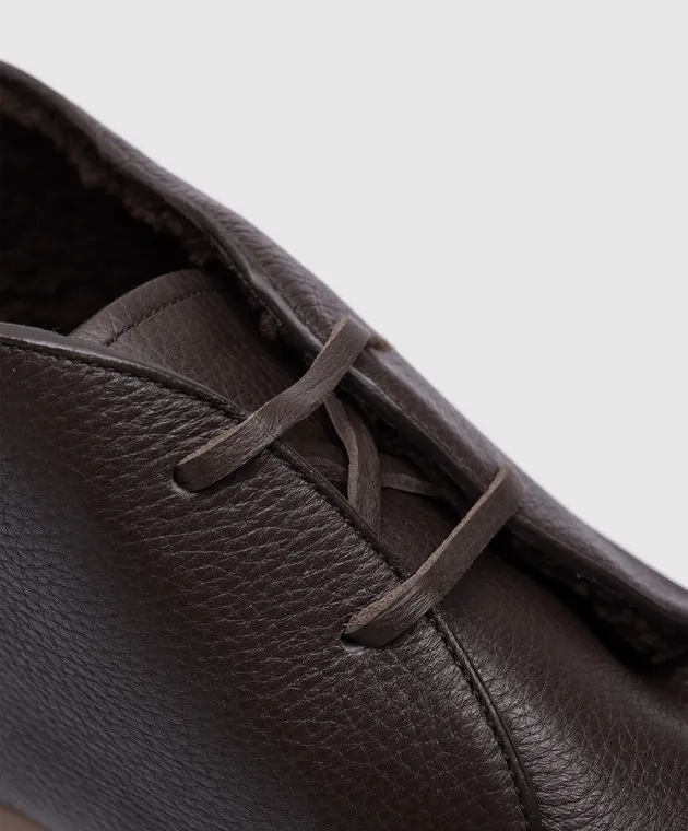 Bally Brown leather deserts on fur