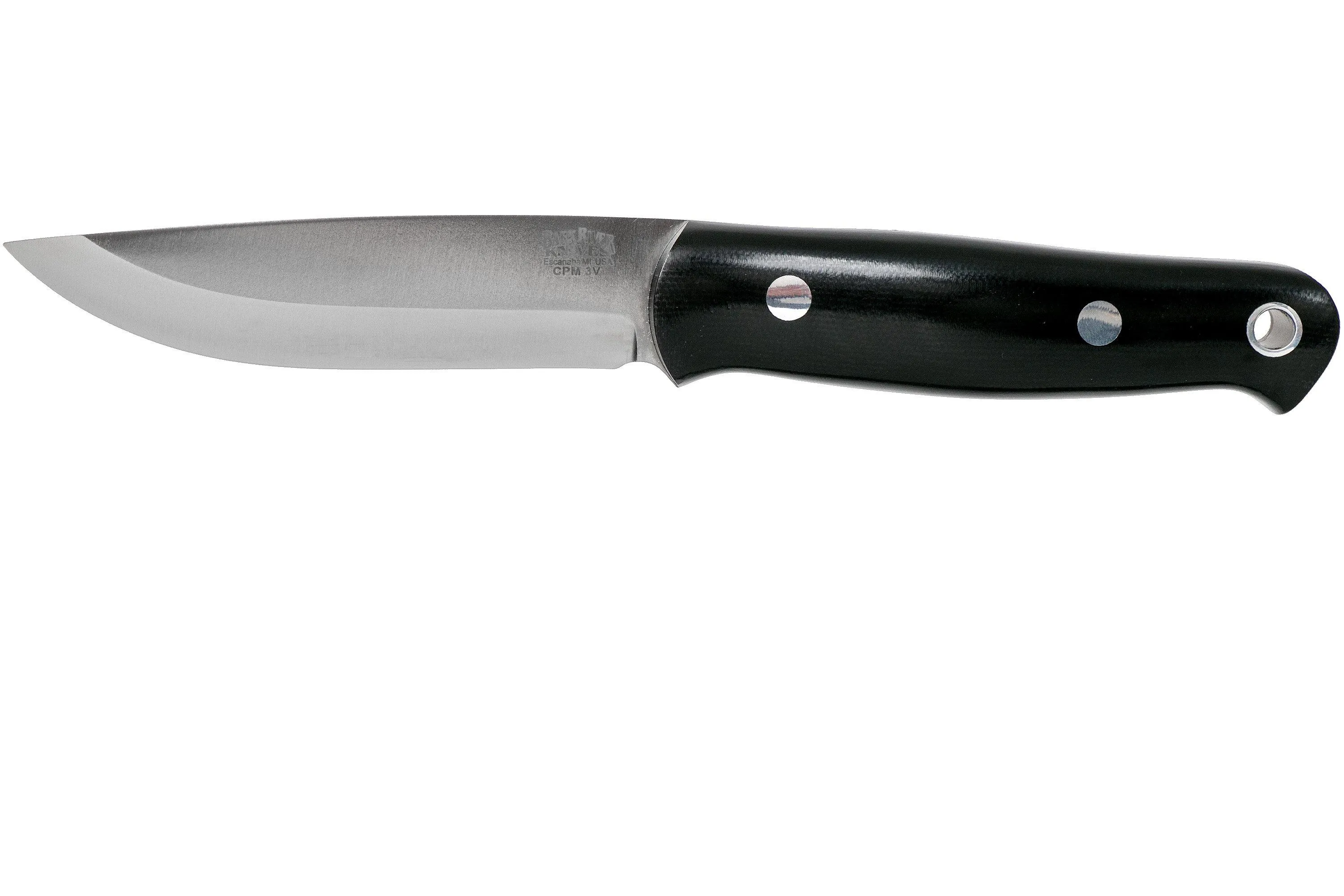 Bark River bushcrafter II CPM 3V, Black Canvas Micarta