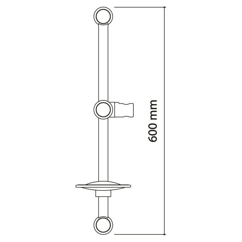 Barra Ducha abs ø25x600mm aral Hidroclever CLEVER