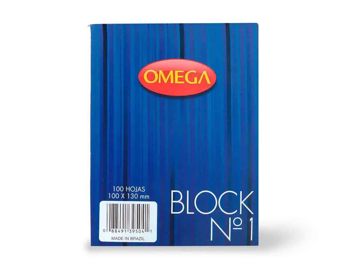Block Nº1 OMEGA Liso Apuntes 100 Hojas 10 x 13 cm