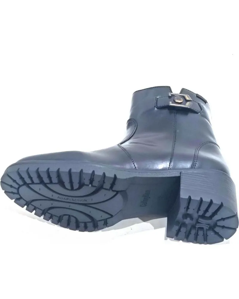 Botines CALLAGHAN  de Mujer BOTIN CASUAL DE PIEL CON TACON DE GOMA  NEGRO