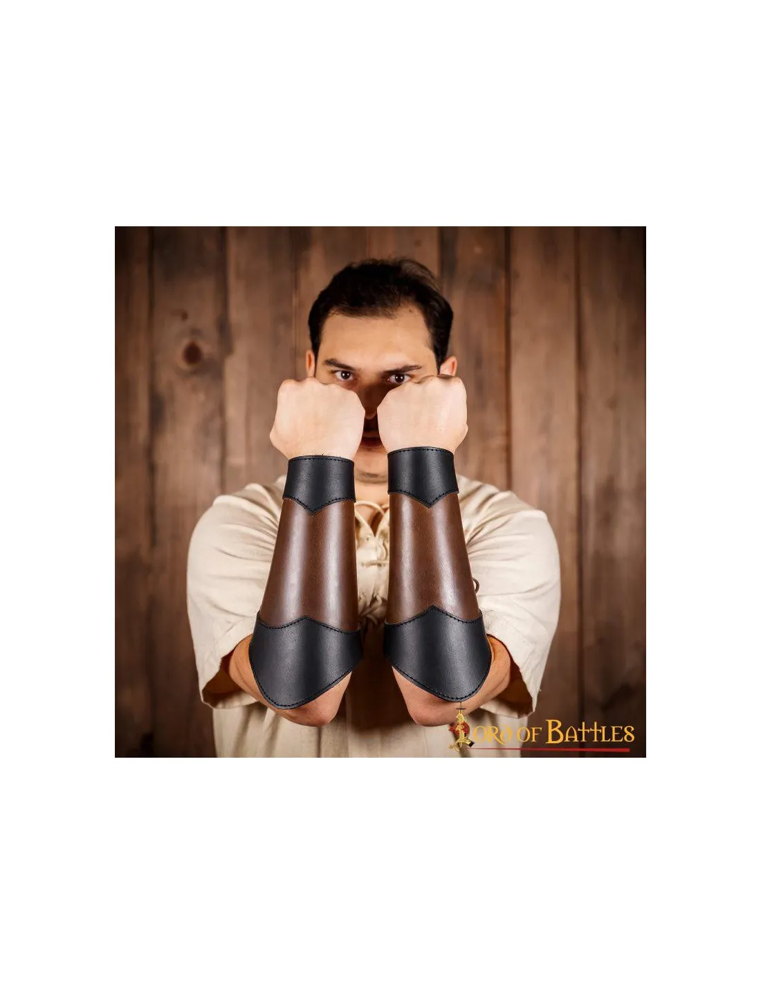 Brazaletes medieval de cuero genuino modelo Élfico
