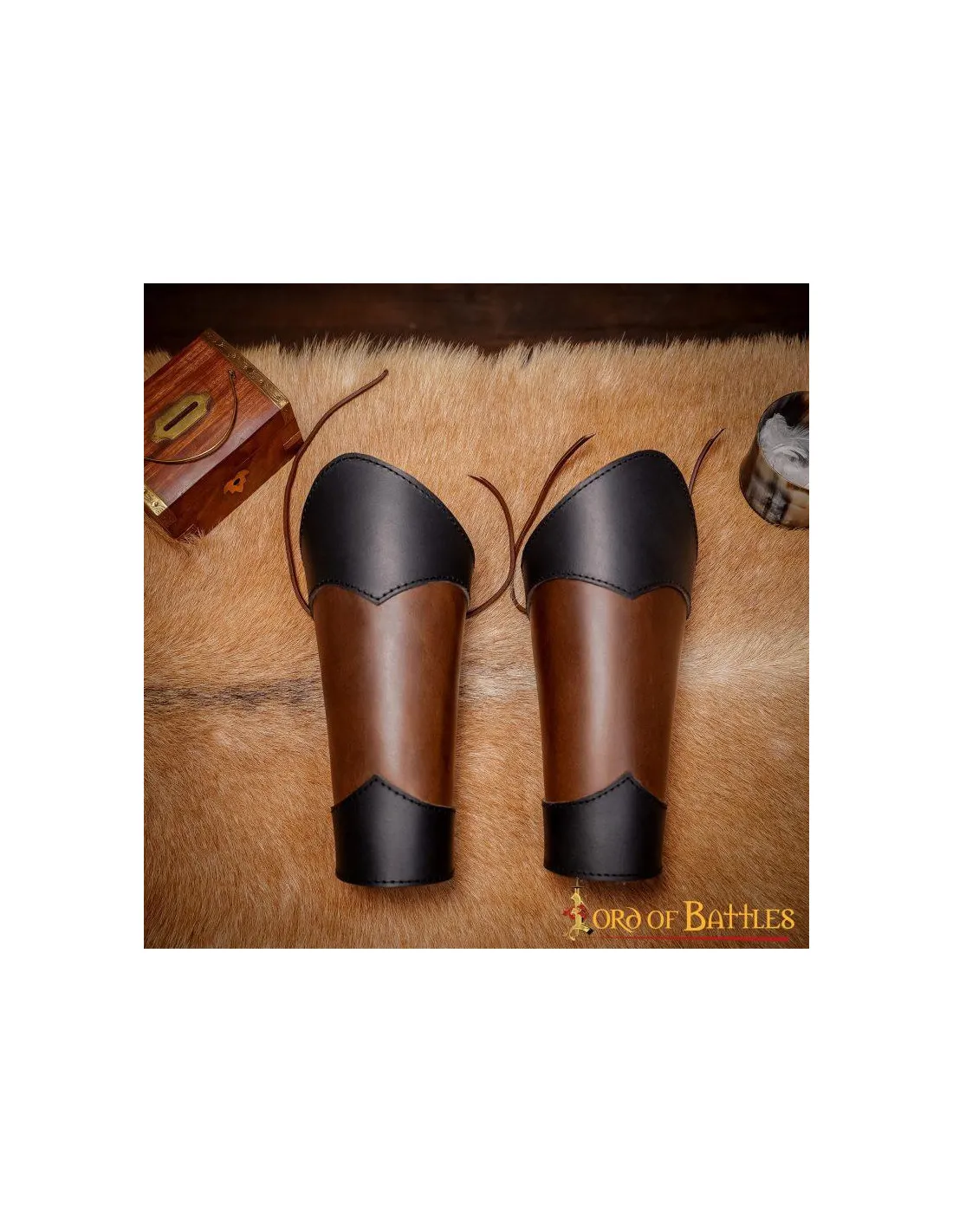 Brazaletes medieval de cuero genuino modelo Élfico