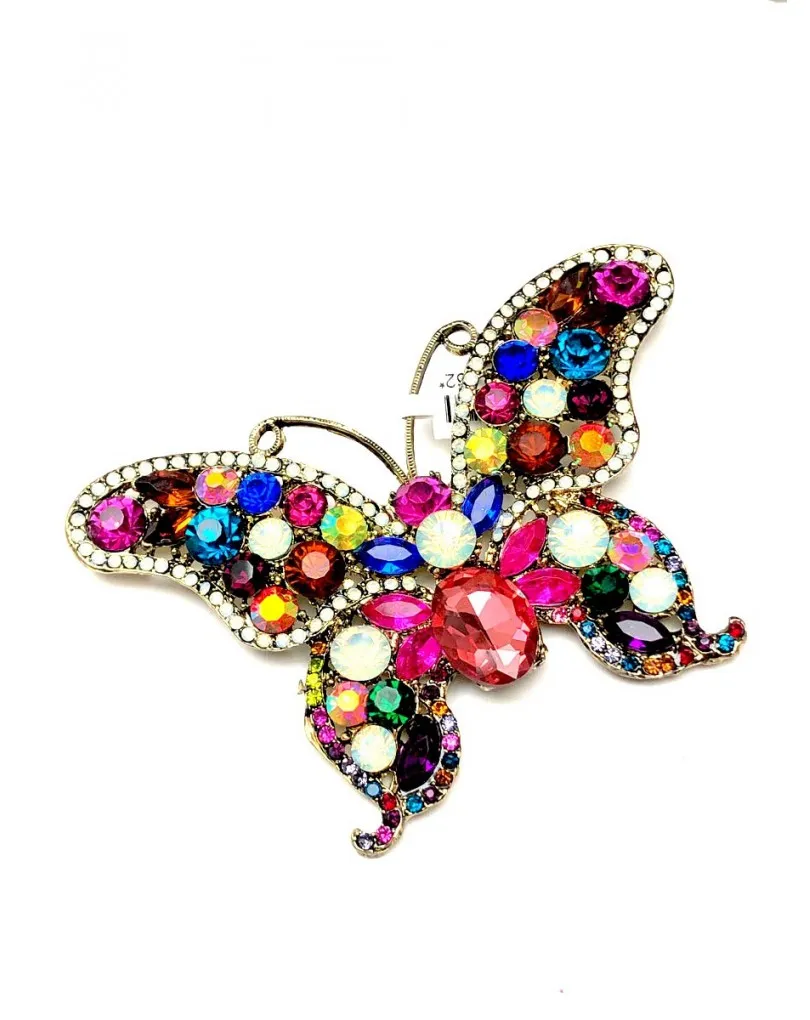 BROCHES BODAS GRANDES Y ORIGINALES DE PEDRERIA FABULOSA MARIPOSA MADRID