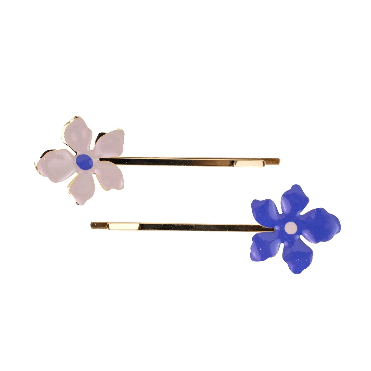 Broches para el Cabello con Diseo de Flores color Morado con Beige