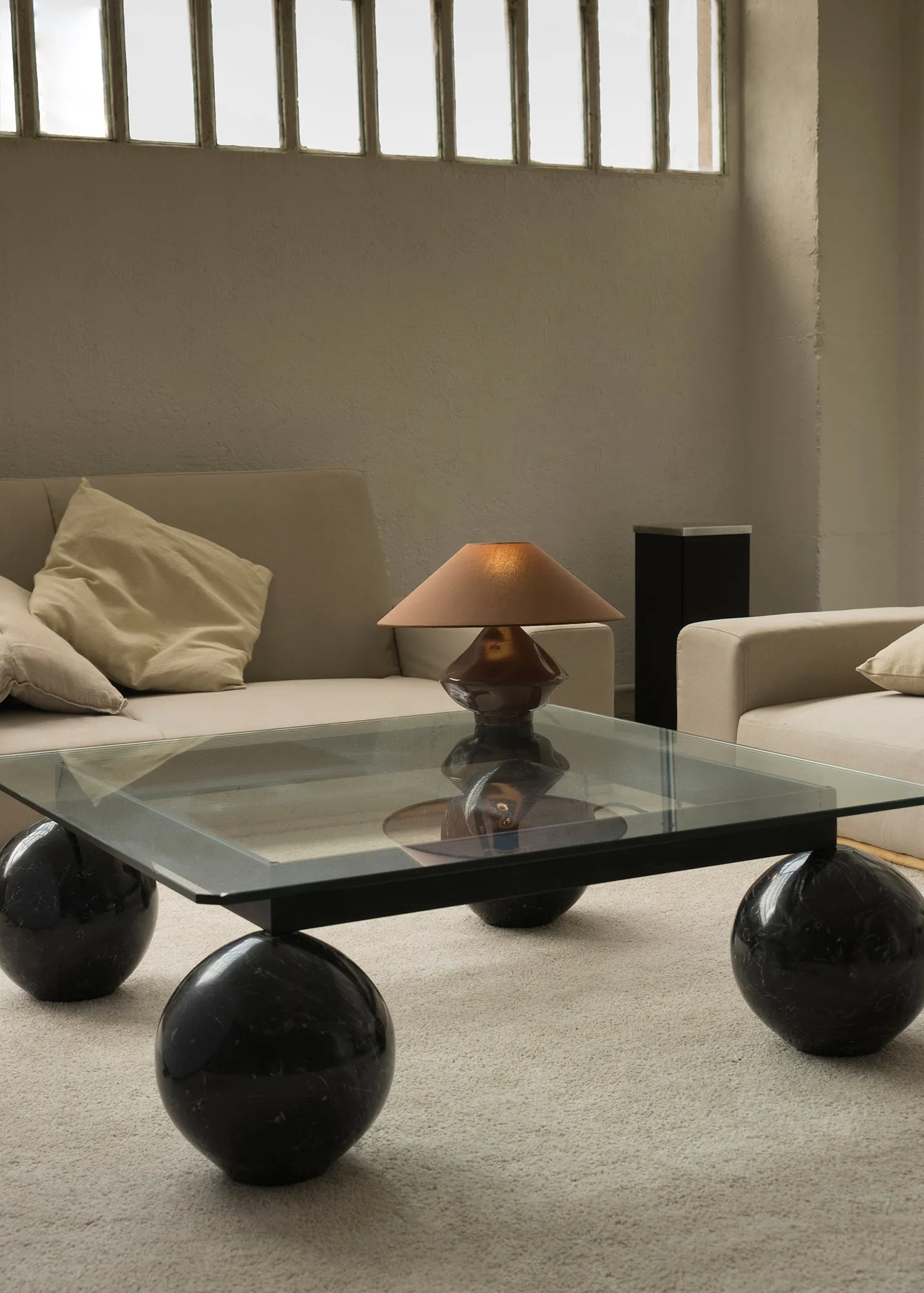 BROWNCONICAL GLASS LAMP