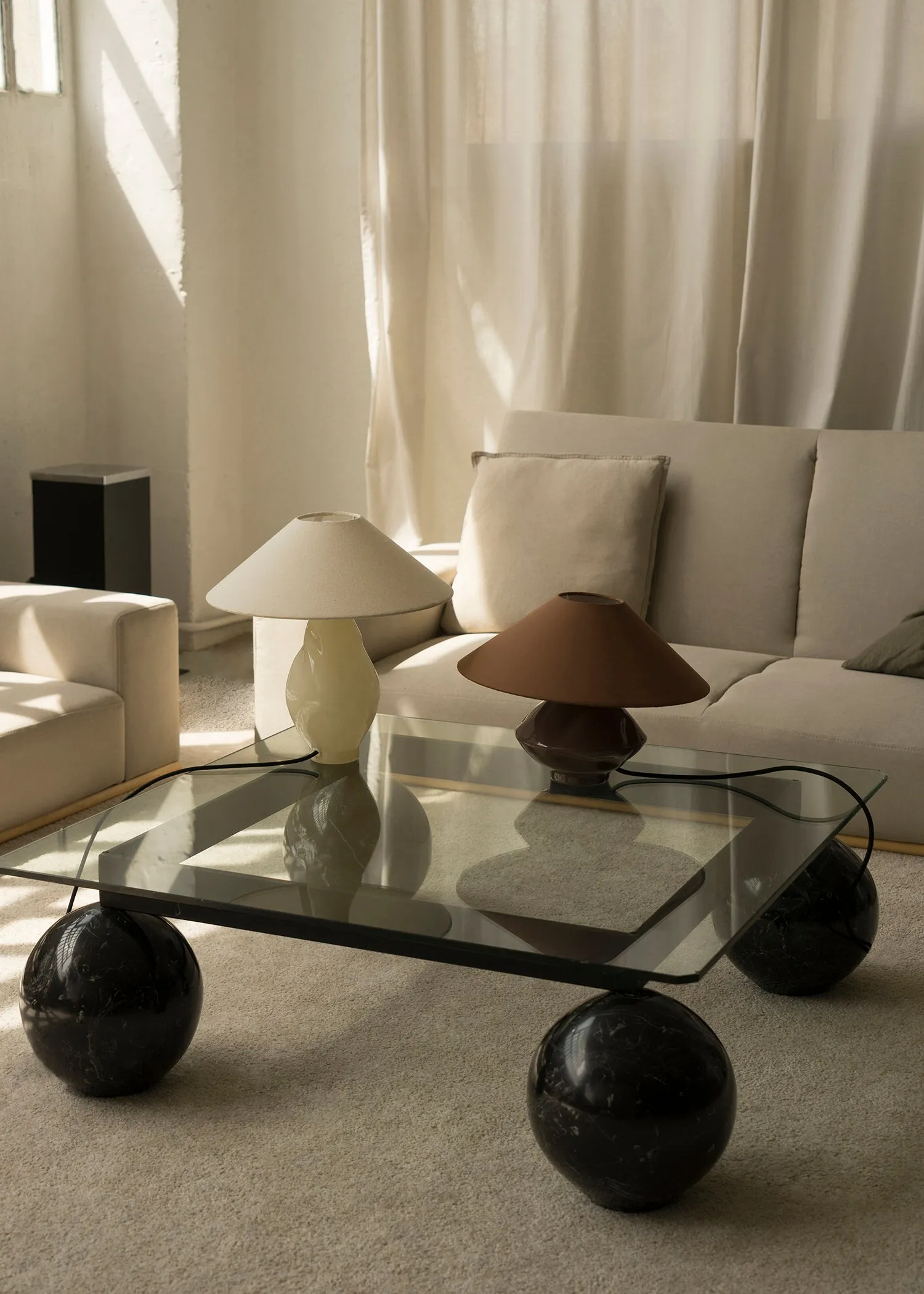 BROWNCONICAL GLASS LAMP