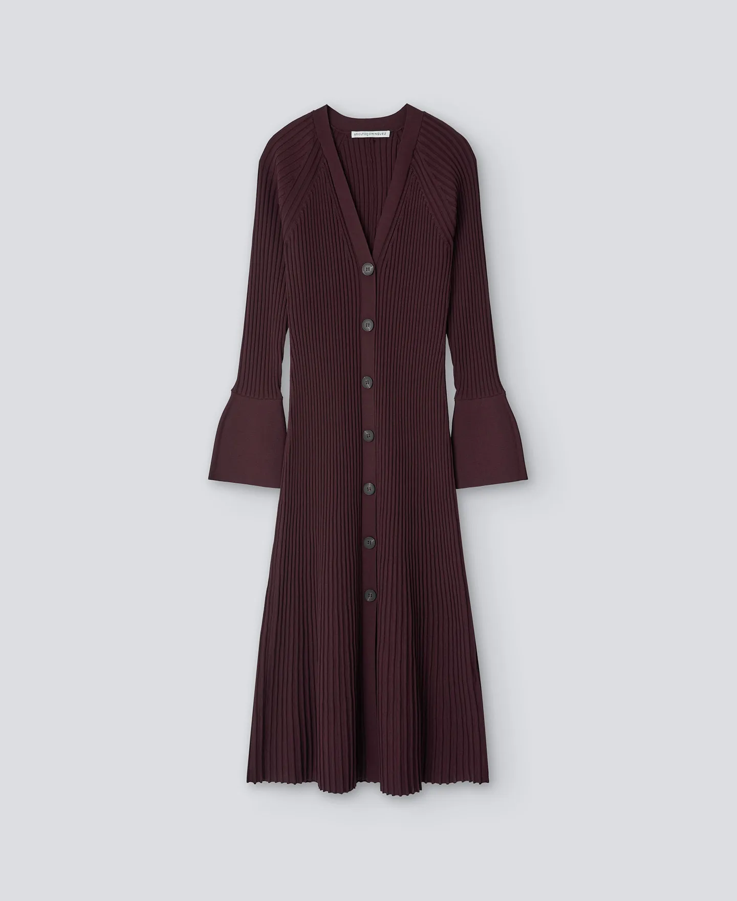 Brown ribbed long jacket woman