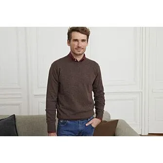 BROWN ROUNDNECK WOOL JUMPER  CONAN